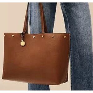 NWT Fossil Brown Jesse Leather Tote Bag w inside pouch $380 - Flaw